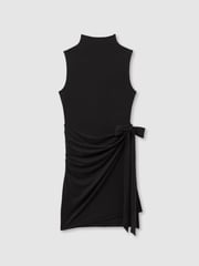 Good American Black Good American Jersey Wrap Front Mini Dress - Image 2 of 5