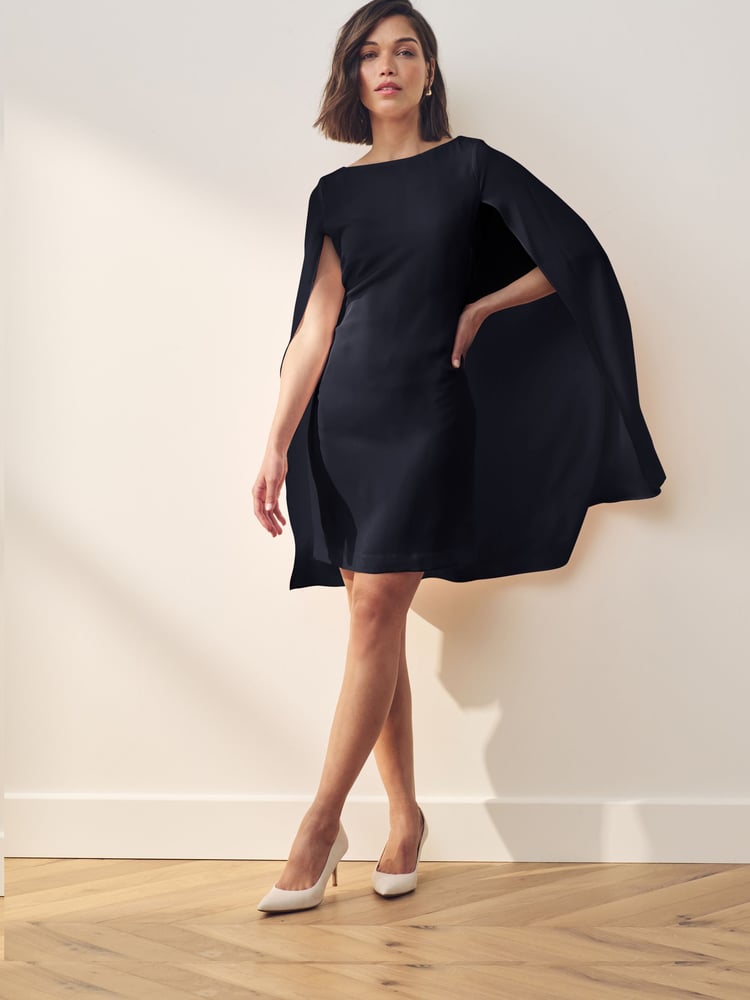 Lauren Ralph Lauren Petra Cape Georgette Cocktail Mini Dress - Image 1 of 9 Lauren Ralph Lauren Petra Cape Georgette Cocktail Mini Dress - Image 1 of 9