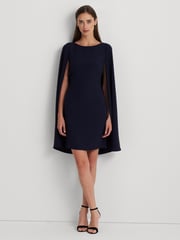 Lauren Ralph Lauren Petra Cape Georgette Cocktail Mini Dress - Image 4 of 9