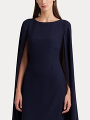 Lauren Ralph Lauren Petra Cape Georgette Cocktail Mini Dress - Image 6 of 9