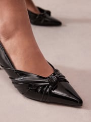 Black Forever Comfort® Asymmetric Bow Kitten Heels - Image 5 of 10