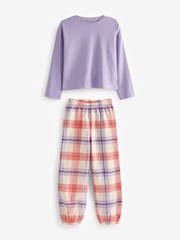 Purple/Orange Woven Check Pyjamas 2 Packs (3-16yrs) - Image 4 of 5