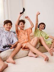 Multi Pastel Linear Character Short Pyjamas 3 Pack (3-16yrs) - Image 2 of 10