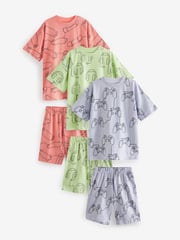 Multi Pastel Linear Character Short Pyjamas 3 Pack (3-16yrs) - Image 6 of 10