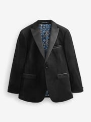 Skopes Black Tailored Fit Jive Velvet Jacket - Image 7 of 9