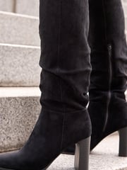 Black Forever Comfort® Knee High Slouch Heel Boots - Image 2 of 7