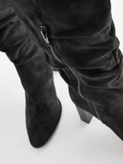 Black Forever Comfort® Knee High Slouch Heel Boots - Image 5 of 7