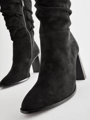 Black Forever Comfort® Knee High Slouch Heel Boots - Image 6 of 7