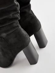Black Forever Comfort® Knee High Slouch Heel Boots - Image 7 of 7