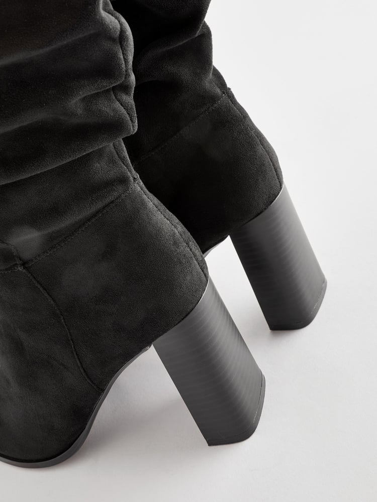 Black Forever Comfort® Knee High Slouch Heel Boots - Image 7 of 7