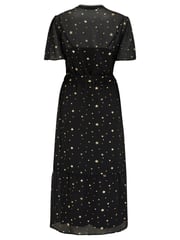Pour Moi Black Chiffon Angel Sleeve Tiered Star Midi Dress - Image 4 of 4