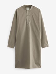 Neutral Brown Regular Fit Cotton Round Neck Kurta - Image 6 of 6
