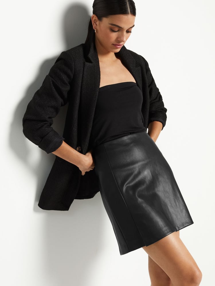 Black Faux Leather PU Mini Skirt - Image 1 of 5
