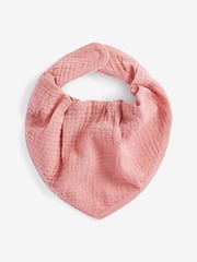 Pink Baby Muslin Dribble 100% Cotton Bibs 3 Pack - Image 2 of 4