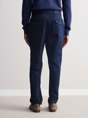 Navy Blue Signature Emmetex Italian 100% Cotton Chino Trousers - Image 3 of 5