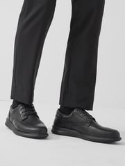 Black Apron Lace-Up Derby Shoes - Image 6 of 6