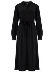 Pour Moi Black Bridget Slinky Jersey Long Sleeve Midi Dress - Image 3 of 4