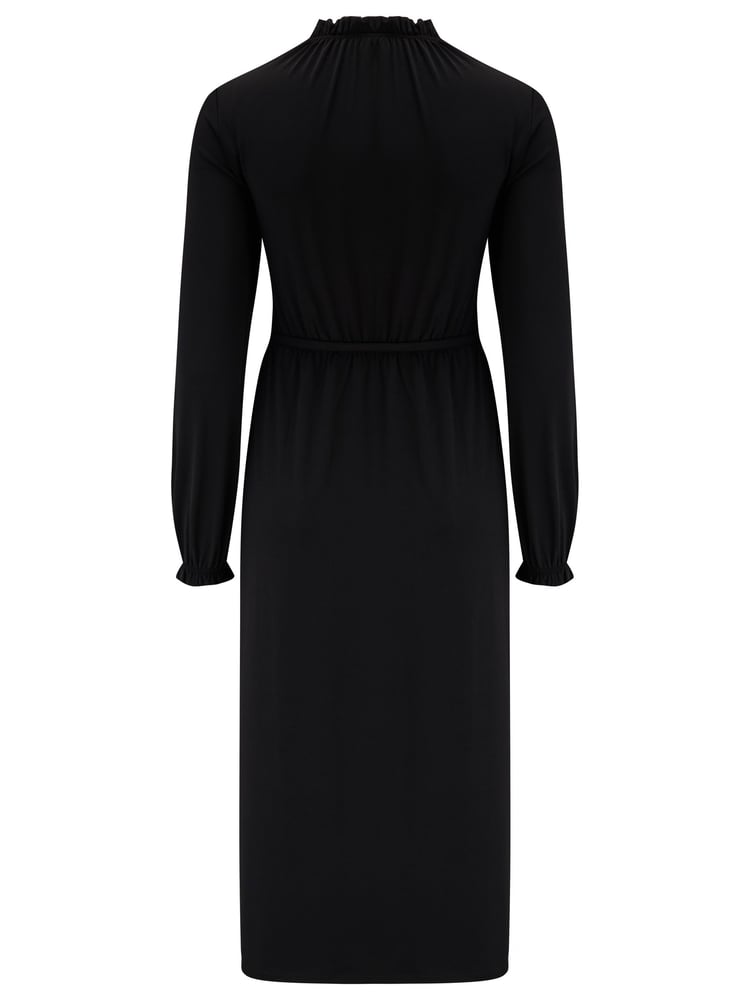 Pour Moi Black Bridget Slinky Jersey Long Sleeve Midi Dress - Image 4 of 4