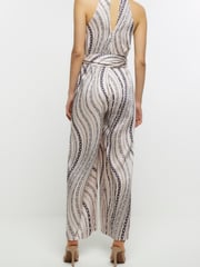 River Island White Chain Print Halter Jumpsuit - Image 2 of 4