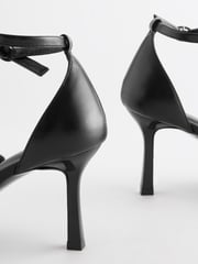 Black Forever Comfort® Point Toe Chain Trim Heel Shoes - Image 3 of 6