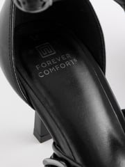 Black Forever Comfort® Point Toe Chain Trim Heel Shoes - Image 5 of 6