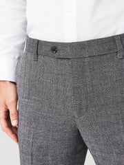 Grey Textured Slim Fit Check Smart Trousers - Image 4 of 8