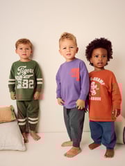 Multi Bright Varsity 3 Pack Oversized Pyjamas (9mths-10yrs) - Image 1 of 11