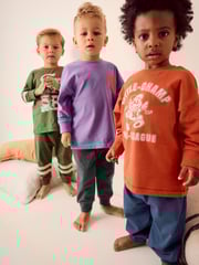 Multi Bright Varsity 3 Pack Oversized Pyjamas (9mths-10yrs) - Image 3 of 11