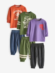Multi Bright Varsity 3 Pack Oversized Pyjamas (9mths-10yrs) - Image 4 of 11