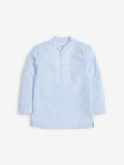 Blue Shirt Length Embroidered Boys Kurta (3-16yrs) - Image 4 of 5
