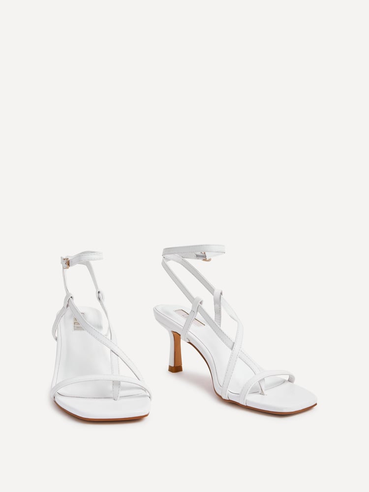 Linzi White Roxanne Strappy Square Toe Heels - Image 5 of 5