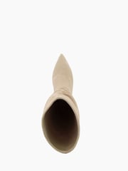 Dune London Natural Slouch Ruched Suede Heeled Boots - Image 4 of 4