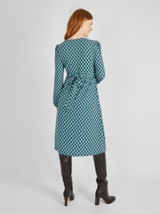 JoJo Maman Bébé Navy Geo Maternity & Nursing Wrap Dress - Image 3 of 4
