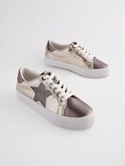 Metallic Forever Comfort® Patent Chunky Star Lace-Up Trainers - Image 1 of 6