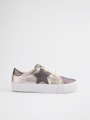 Metallic Forever Comfort® Patent Chunky Star Lace-Up Trainers - Image 2 of 6