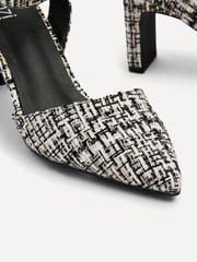Linzi Black Bexley Tweed Pointed Toe Court Heels With Ankle Strap - Image 4 of 5