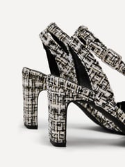 Linzi Black Bexley Tweed Pointed Toe Court Heels With Ankle Strap - Image 5 of 5