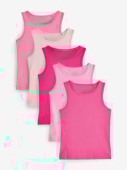 Bright Pink Vests 5 Pack (1.5-16yrs) - Image 1 of 8
