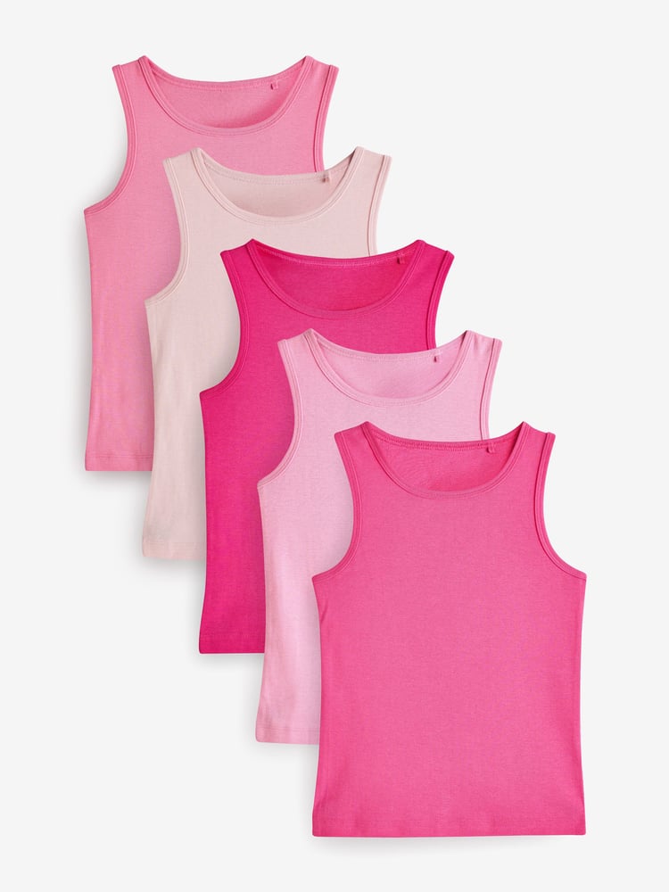 Bright Pink Vests 5 Pack (1.5-16yrs) - Image 1 of 8