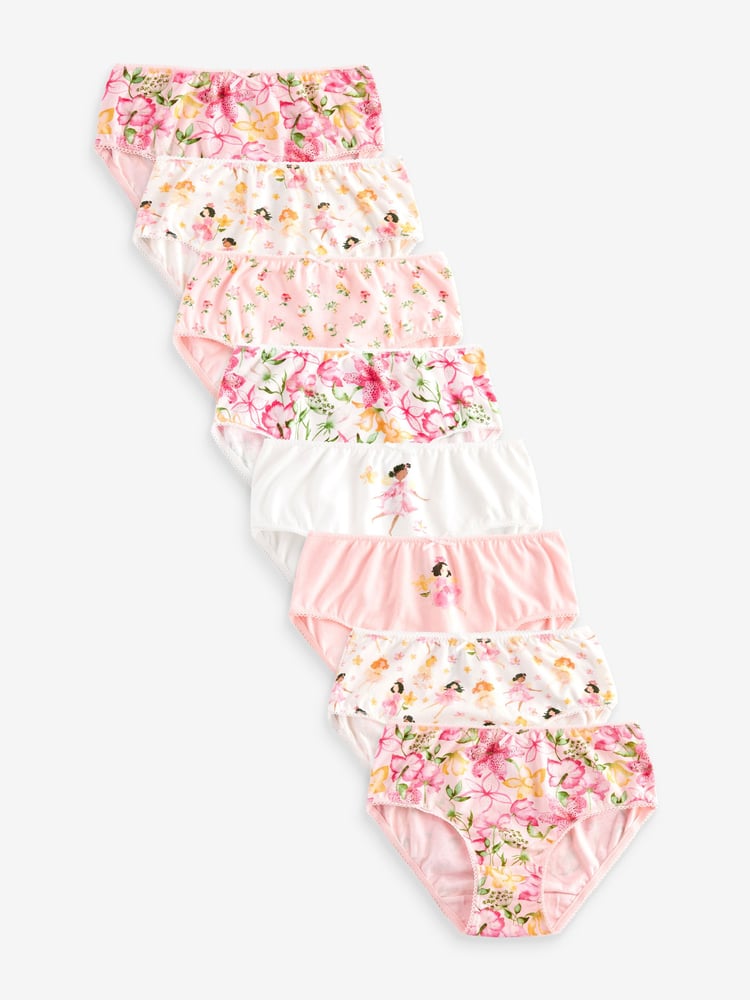 Pink Fairy Print Briefs 7 Pack (1.5-16yrs) - Image 1 of 11
