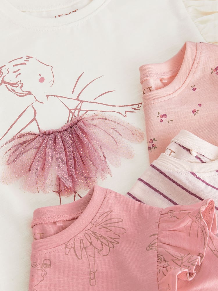 Purple Long Sleeve Frill Tops 4 Pack (3mths-7yrs) - Image 7 of 7