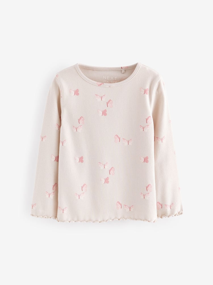 Pink Ribbed Long Sleeve Tops 5 Pack (3mths-7yrs) - Image 2 of 8