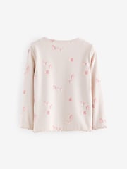 Pink Ribbed Long Sleeve Tops 5 Pack (3mths-7yrs) - Image 7 of 8