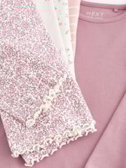 Pink Ribbed Long Sleeve Tops 5 Pack (3mths-7yrs) - Image 8 of 8