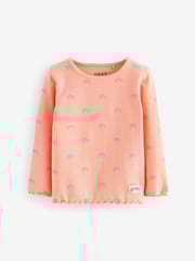 Orange Ribbed Long Sleeve Tops 5 Pack (3mths-7yrs) - Image 6 of 8