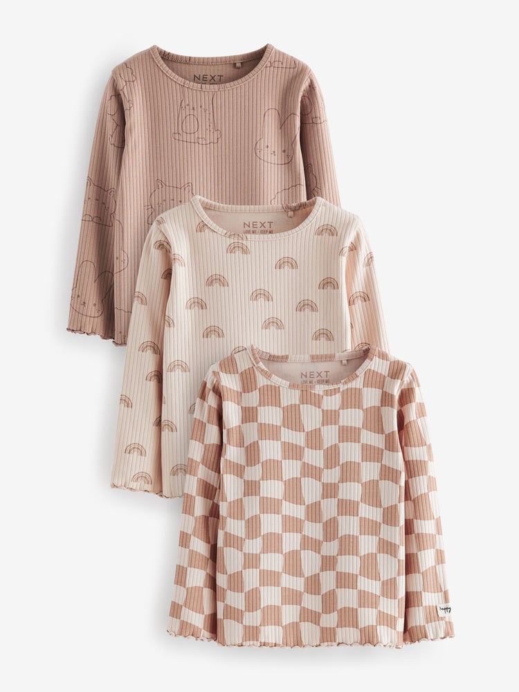 Neutral Long Sleeve Tops 3 Pack (3mths-7yrs) - Image 1 of 6