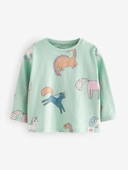 Blue 100% Cotton Long Sleeve T-Shirts 4 Pack (3mths-7yrs) - Image 5 of 7