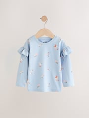 Pink Long Sleeve Frill Tops 4 Pack (3mths-7yrs) - Image 4 of 7