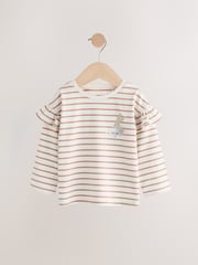 Pink Long Sleeve Frill Tops 4 Pack (3mths-7yrs) - Image 6 of 7