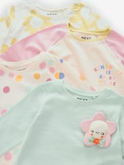 Bright Green 100% Cotton Long Sleeve T-Shirts 4 Pack (3mths-7yrs) - Image 7 of 7
